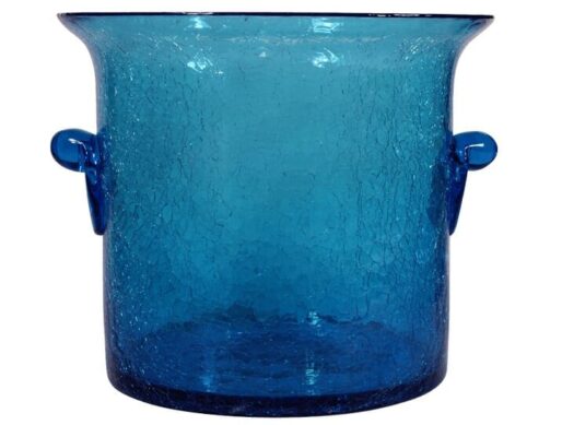 seau champagne en verre souffle bleu turquoise 3