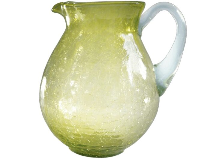 Carafe en verre soufflé jaune eau 4