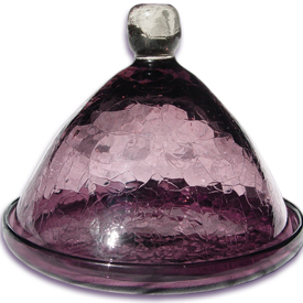 cloche camembert verre souffle violette