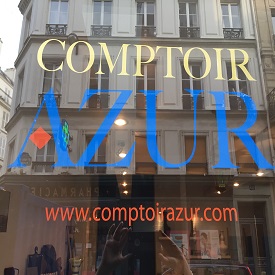 vitrine boutique parisienne comptoir azur 26 rue Mayet 75006