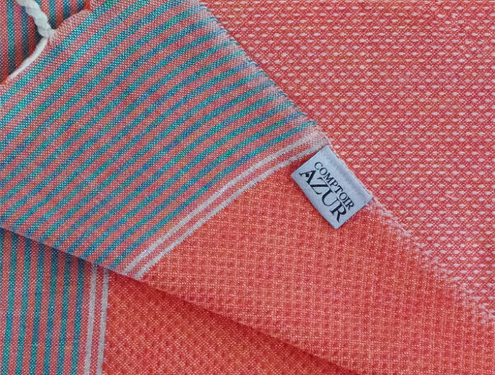 fouta-tunisienne-orange-lisere-argent-3