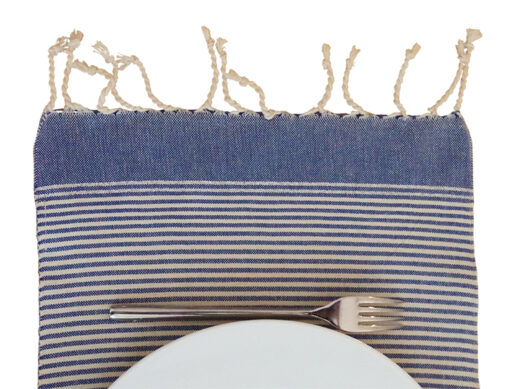 fouta set de table rayures bleu blanc 02